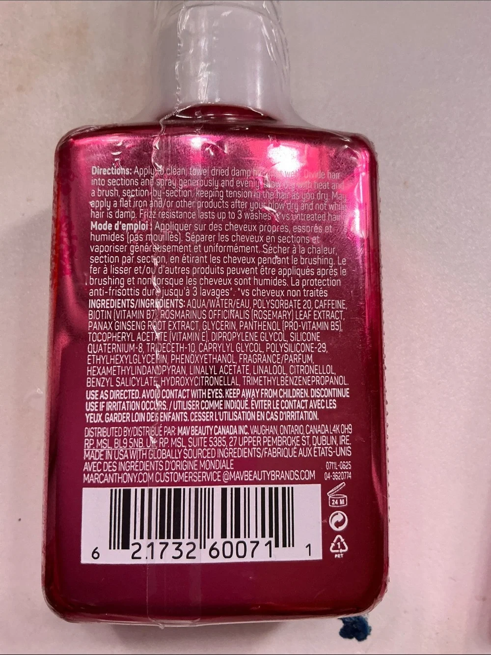 Marc Anthony Metallic Pink Grow Long Brushing Spray